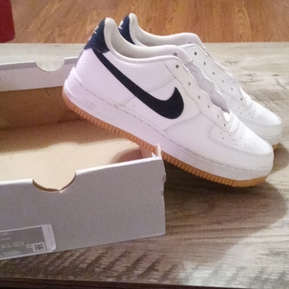 White an blue air ones